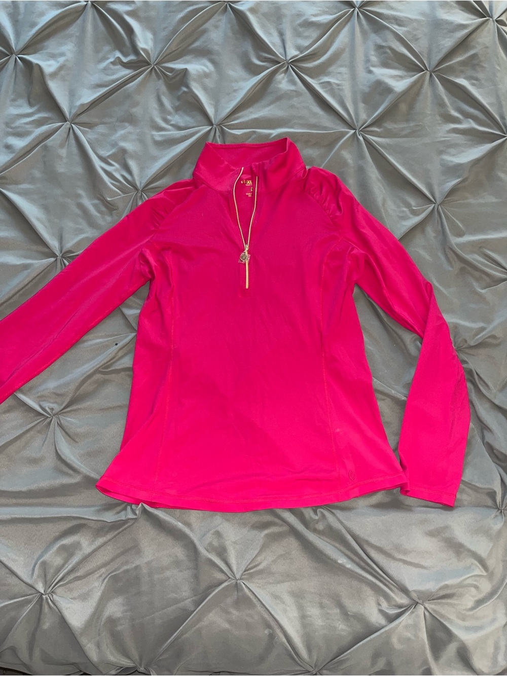 Lilly Pulitzer Hot Pink Long-Sleeve Quarter-Zip Top